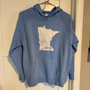 Blue Hoodie with Minnesota Graphic